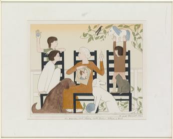 WILL BARNET Three Chairs.